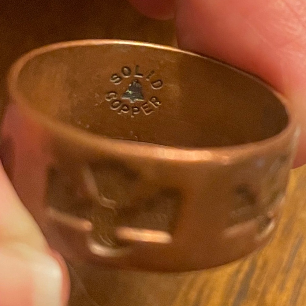 Vintage Solid Copper Thunderbird Ring - Picture 5 of 7